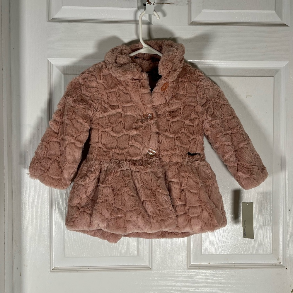 Calvin Klein Jeans Soft Pink Faux Fur Jacket